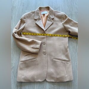 Vintage Amins Blazer Womens Size4 Tan/Camel Wool Cashmere Blend Classic Jacket